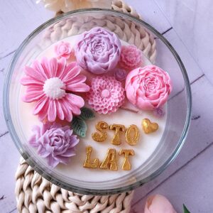 DUŻA ŚWIECA URODZINOWA KWIATOWA