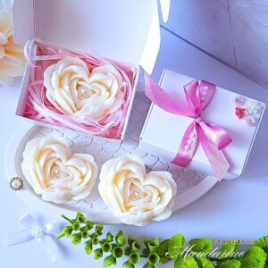 Świece SERCA-RÓŻE 3D w ozdobnym pudełku na Wieczór Panieński