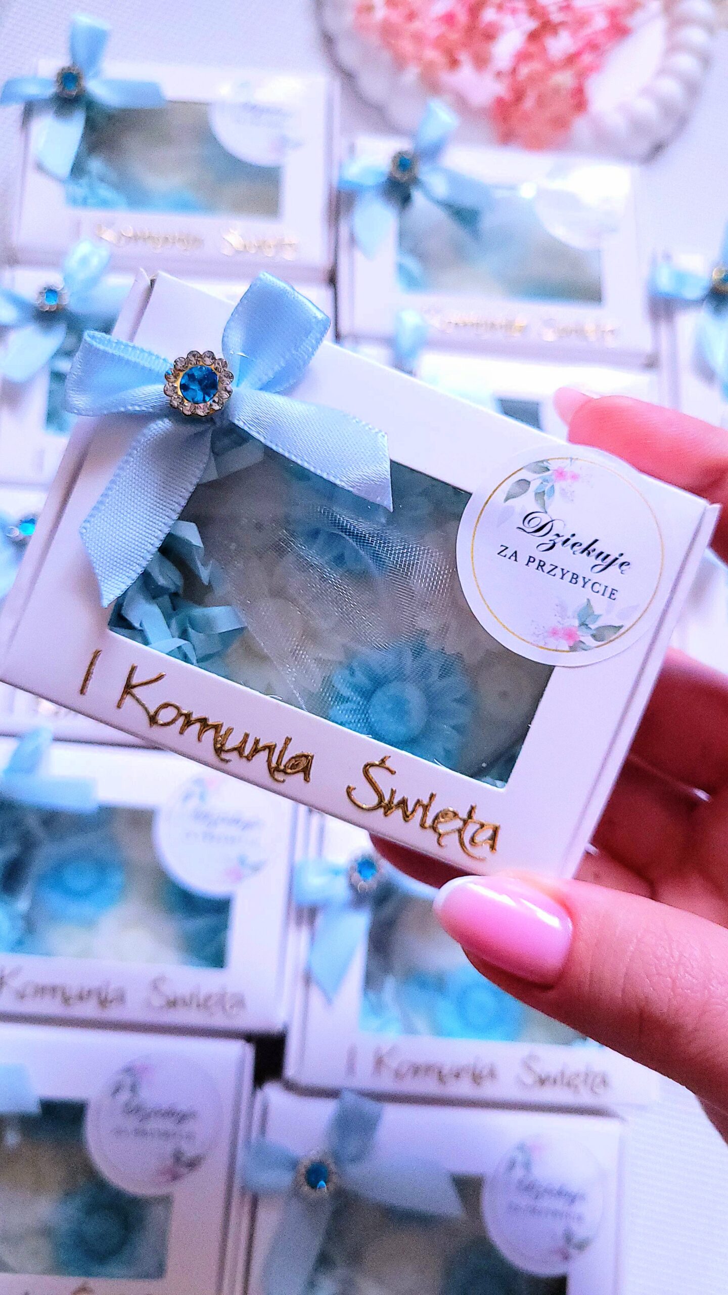 Świece "Stokrotki" (wersja niebieska) podziękowania Komunia - obrazek 8