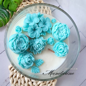 ŚWIECA KWIATOWA BLUE "LIVIA"