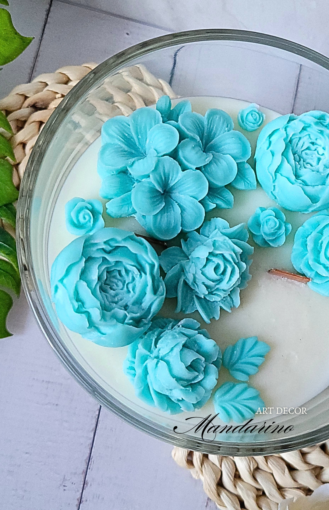 ŚWIECA KWIATOWA BLUE "LIVIA" - obrazek 3