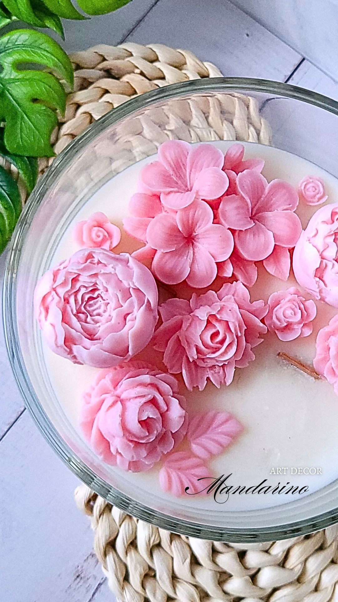 ŚWIECA KWIATOWA RÓŻ "LIVIA" - obrazek 3