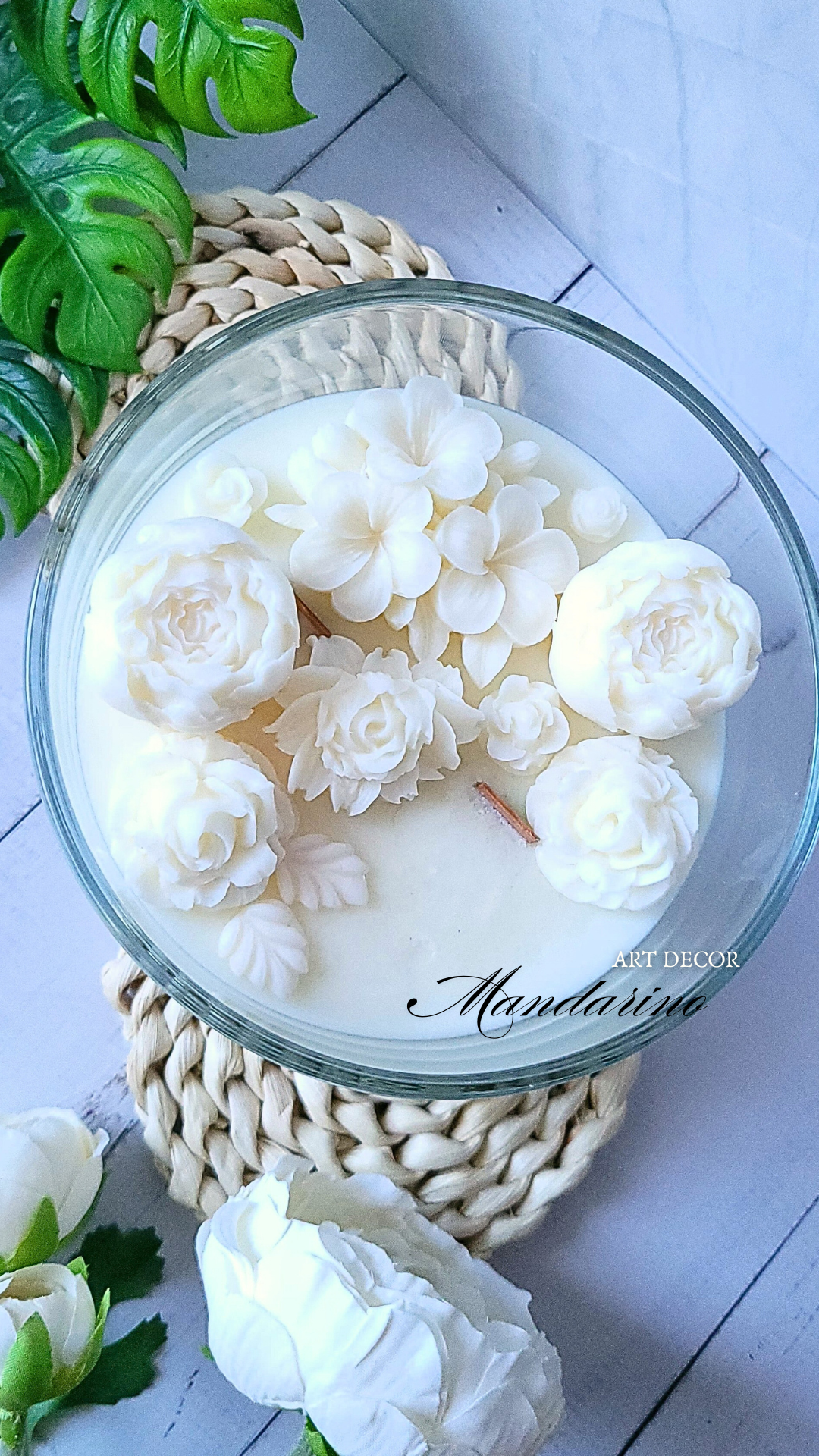 ŚWIECA KWIATOWA NATURALNA "LIVIA" - obrazek 4