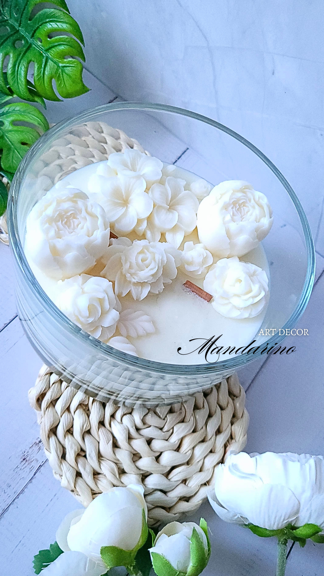 ŚWIECA KWIATOWA NATURALNA "LIVIA" - obrazek 2