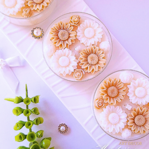 Świece "Stokrotki" (wersja beżowa) podziękowania Komunia