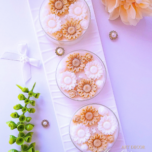 Świece "Stokrotki" (wersja beżowa) podziękowania Wesele