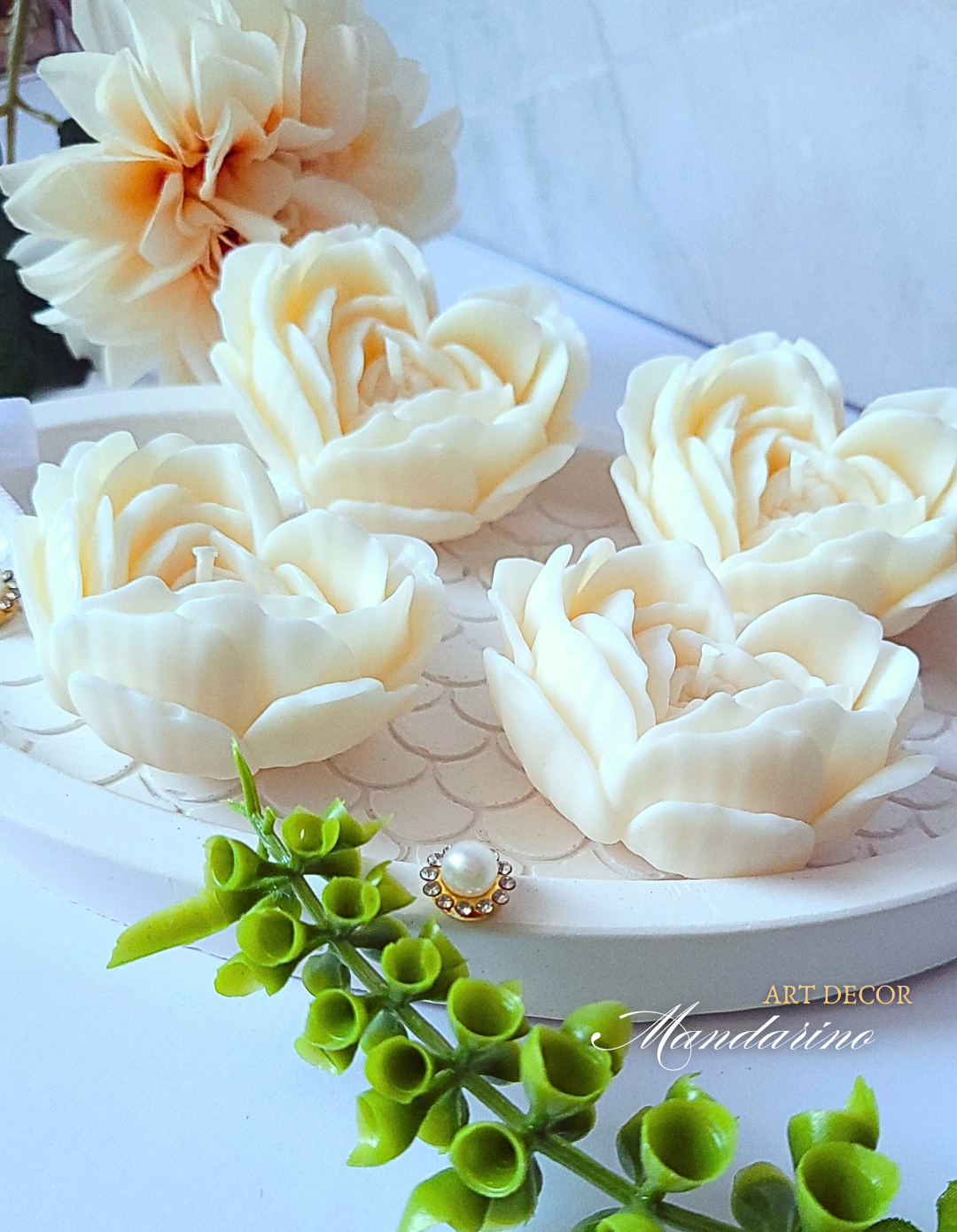 Świece SERCA-RÓŻE 3D w ozdobnym pudełku na Wesele