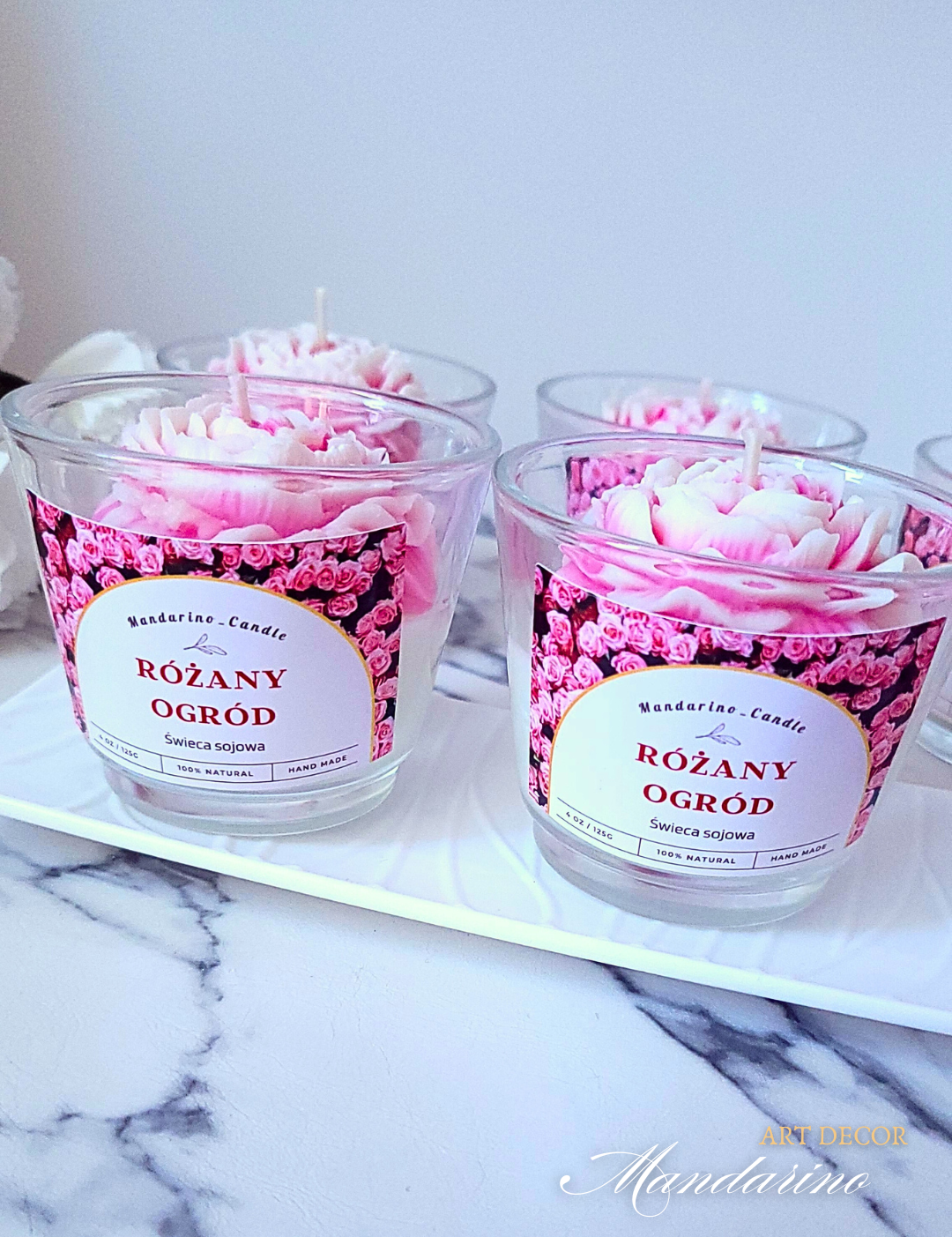 MAŁA ŚWIECA PIWONIA "RÓŻANY OGRÓD" - obrazek 2