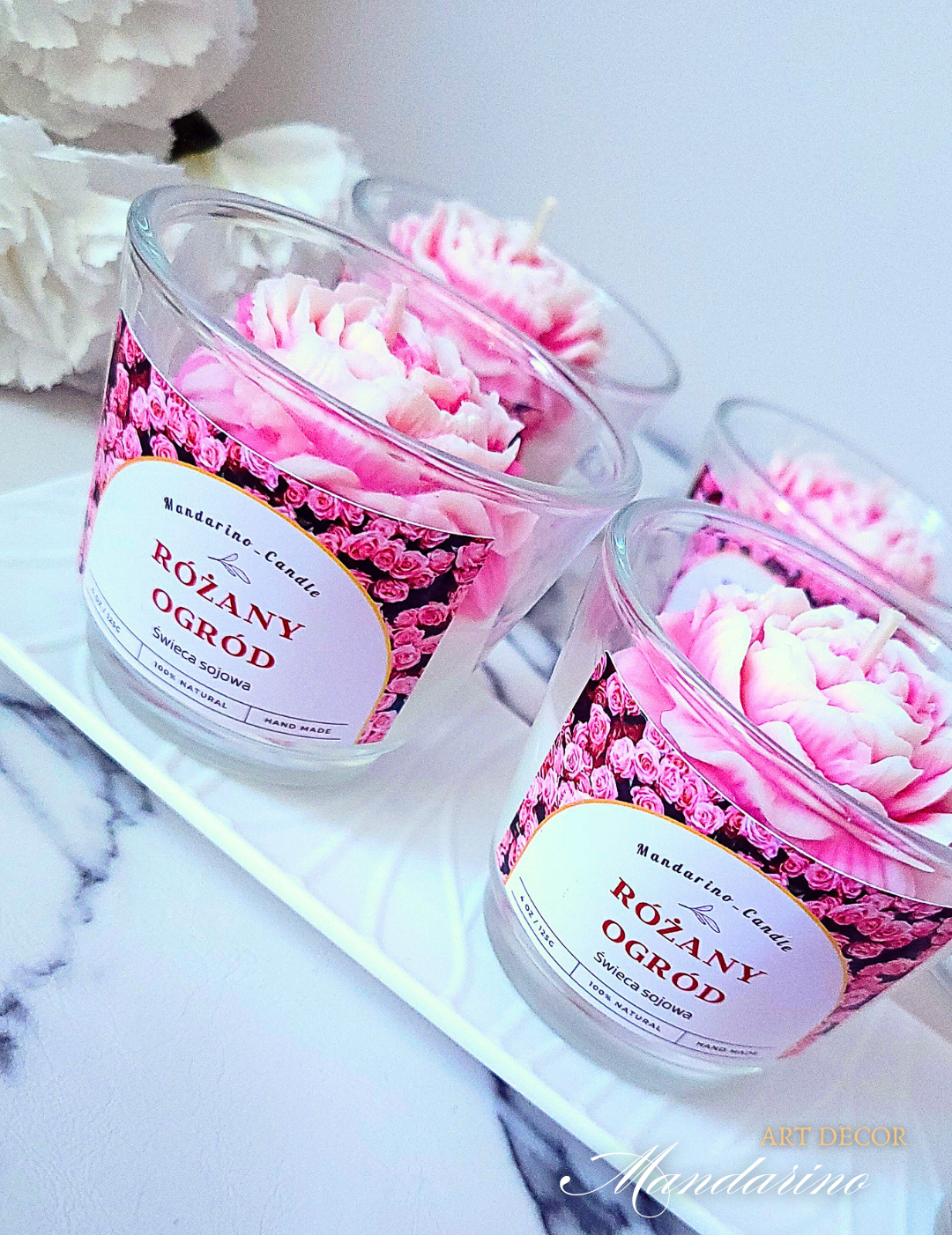 MAŁA ŚWIECA PIWONIA "RÓŻANY OGRÓD"