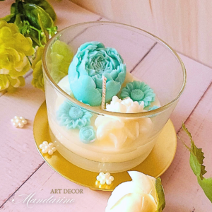 MAŁA ŚWIECA KWIATOWA "CLARA" (wersja niebieska)