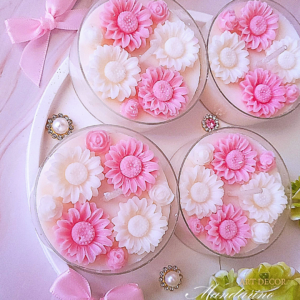 Świece "Stokrotki" (wersja różowa) podziękowania Wesele