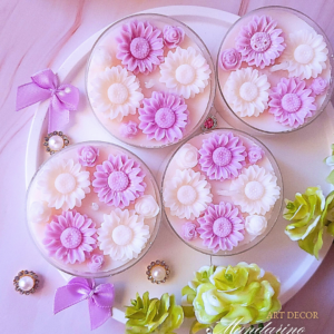 Świece "Stokrotki" (wersja fioletowa) podziękowania Chrzest