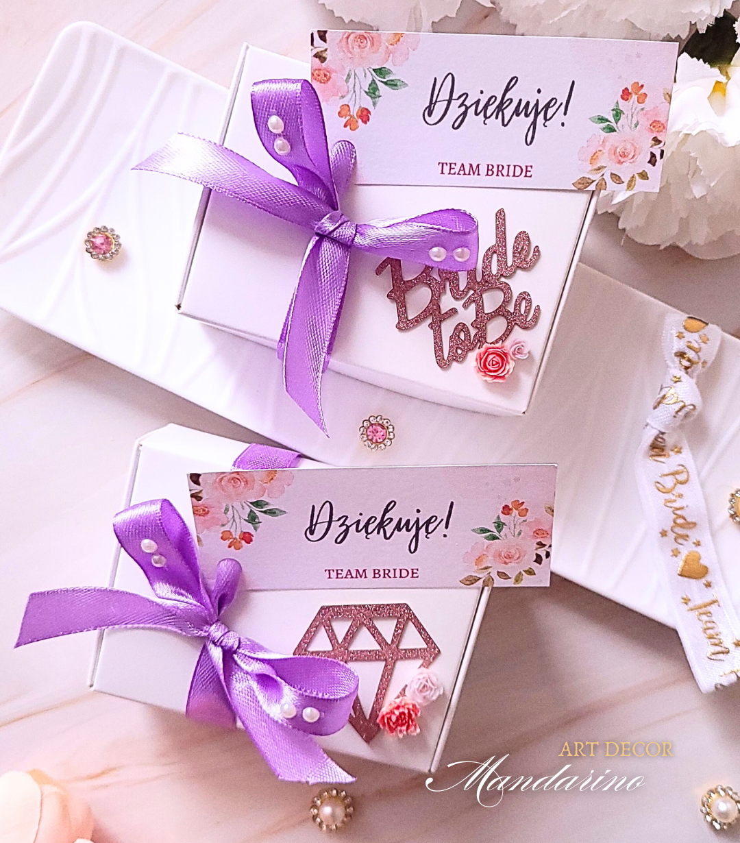 Świece "Stokrotki" (wersja fioletowa) na podziękowania Wieczór Panieński - obrazek 6