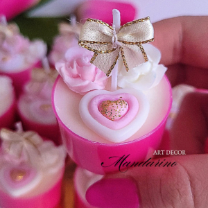Świece "Małe Różyczki z Sercem" (wersja róż) Wieczór Panieński