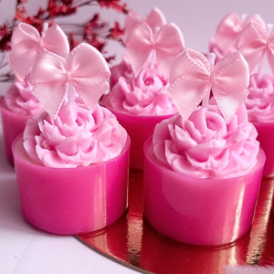 Świece "Róże z Kokardą" (wersja róż) na podziękowania Komunia