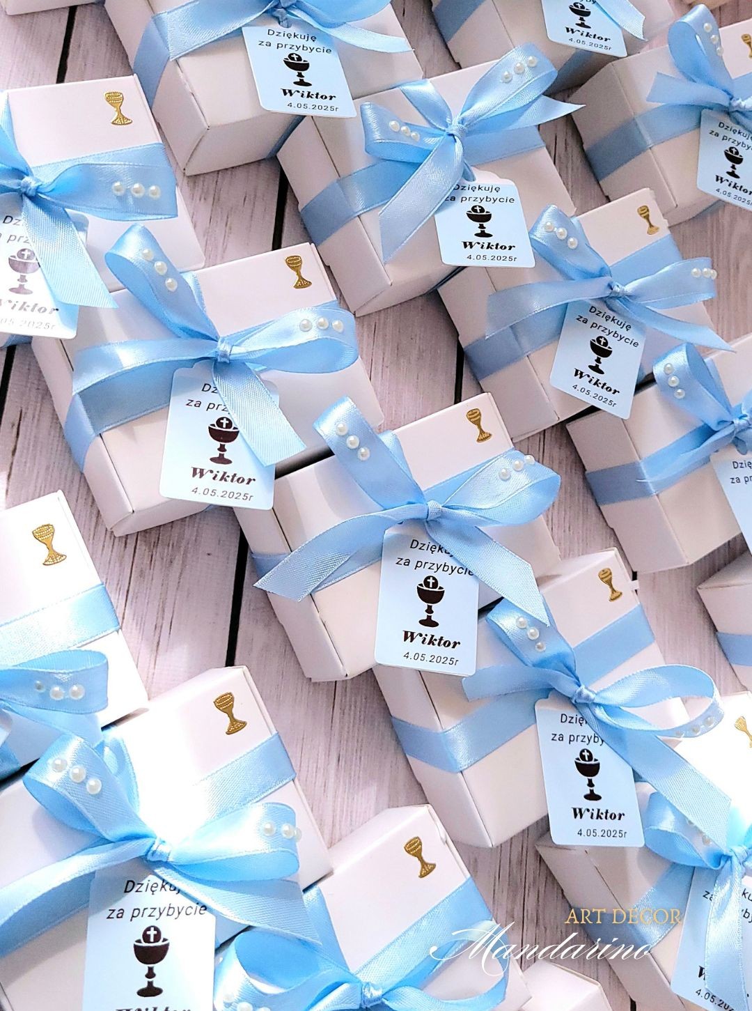 Świece "Stokrotki" (wersja niebieska) podziękowania Komunia - obrazek 7