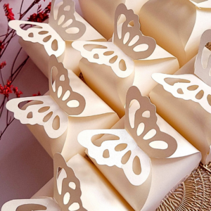 Pudełko ecrue MOTYL na podziękowania