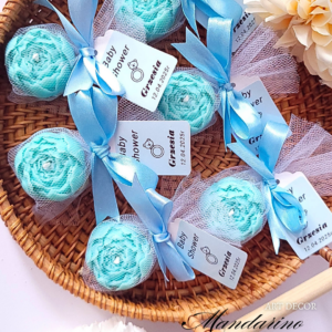 Świece Piwonie 3D w tiulu na podziękowania