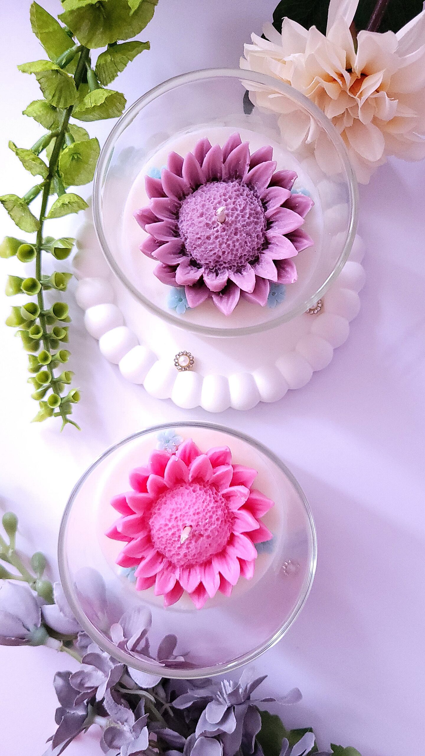 MAŁA ŚWIECA "SŁONECZNIK" (wersja różowa) - obrazek 4