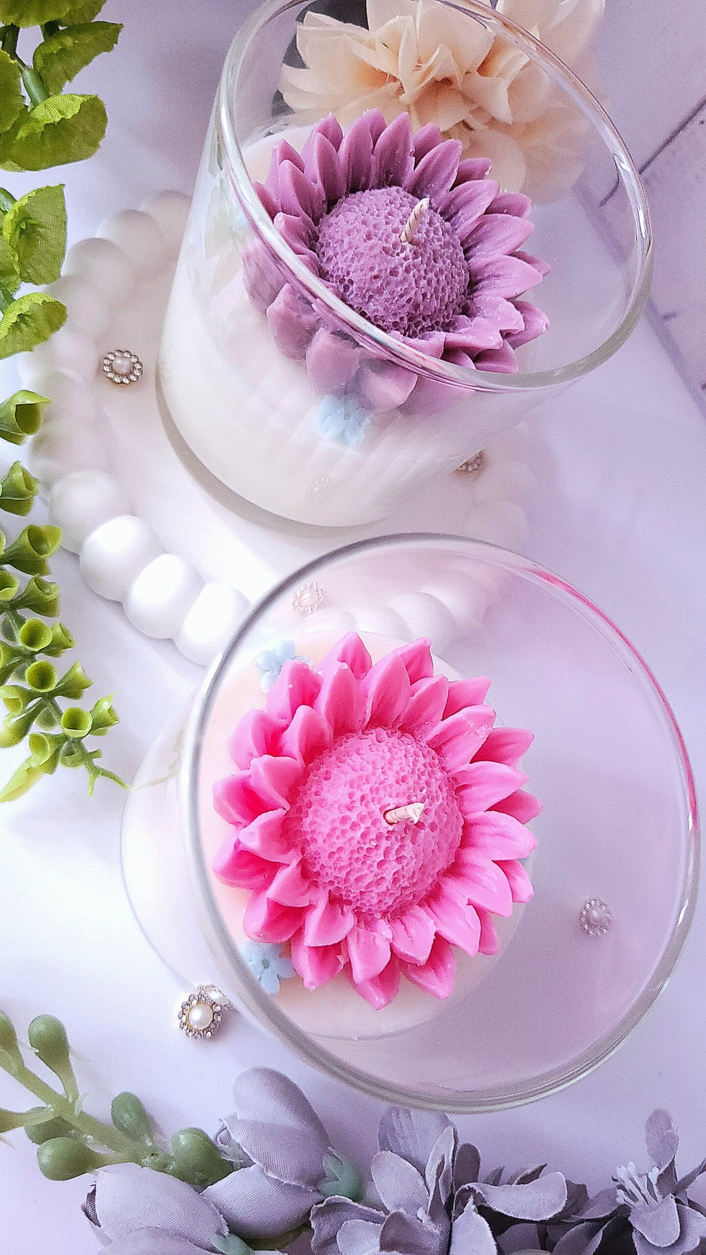 MAŁA ŚWIECA "SŁONECZNIK" (wersja różowa) - obrazek 5