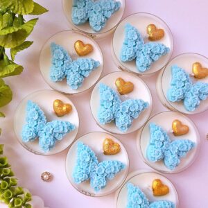 Świece "Motyl" (wersja niebieska) podziękowania na Chrzest