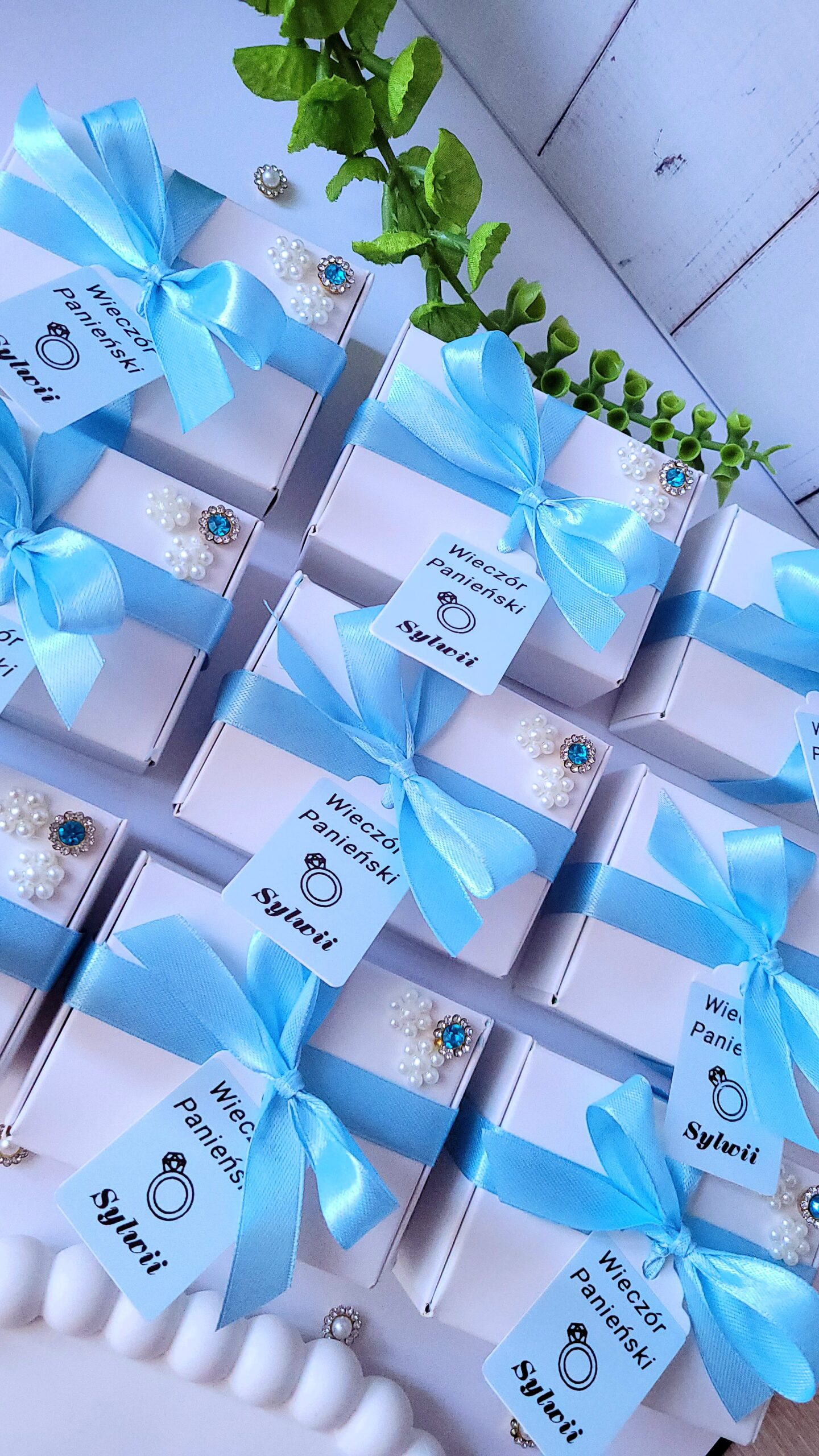 Świece "Motyl" (wersja niebieska) na podziękowania Wieczór Panieński