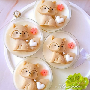 Świece "Liski" (wersja biel) podziękowania Chrzest