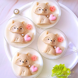 Świece "Liski" (wersja różowa) podziękowania Komunia