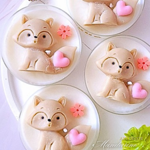 Świece "Liski" (wersja róż) podziękowania Chrzest