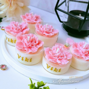 Świece "Goździki" (wersja róż) na podziękowania Komunia