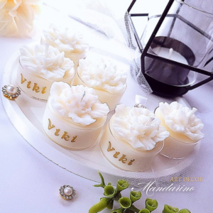 Świece "Goździki" (wersja biel) na podziękowania Komunia