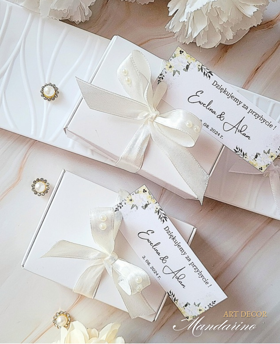 Świece SERCA-RÓŻE 3D w ozdobnym pudełku na Wesele - obrazek 3