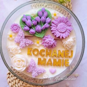 DUŻA ŚWIECA DLA MAMY TULIPANY