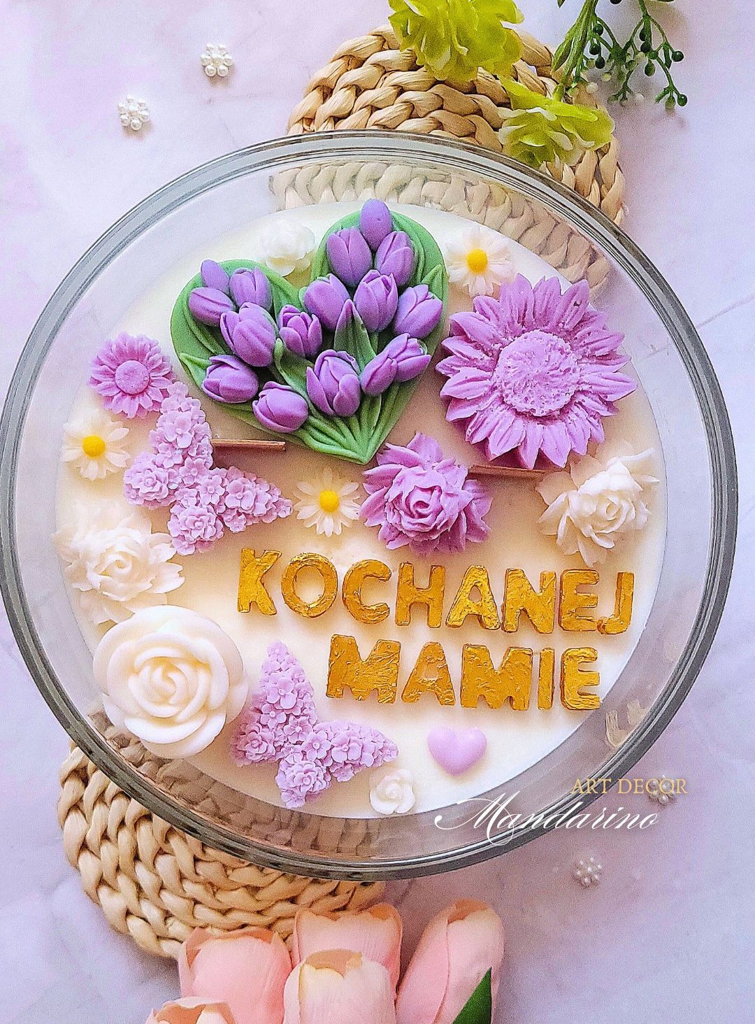 DUŻA ŚWIECA DLA MAMY TULIPANY