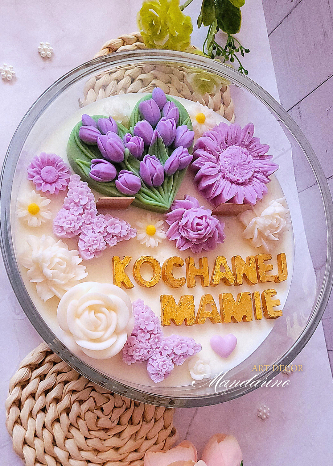 DUŻA ŚWIECA DLA MAMY TULIPANY - obrazek 2