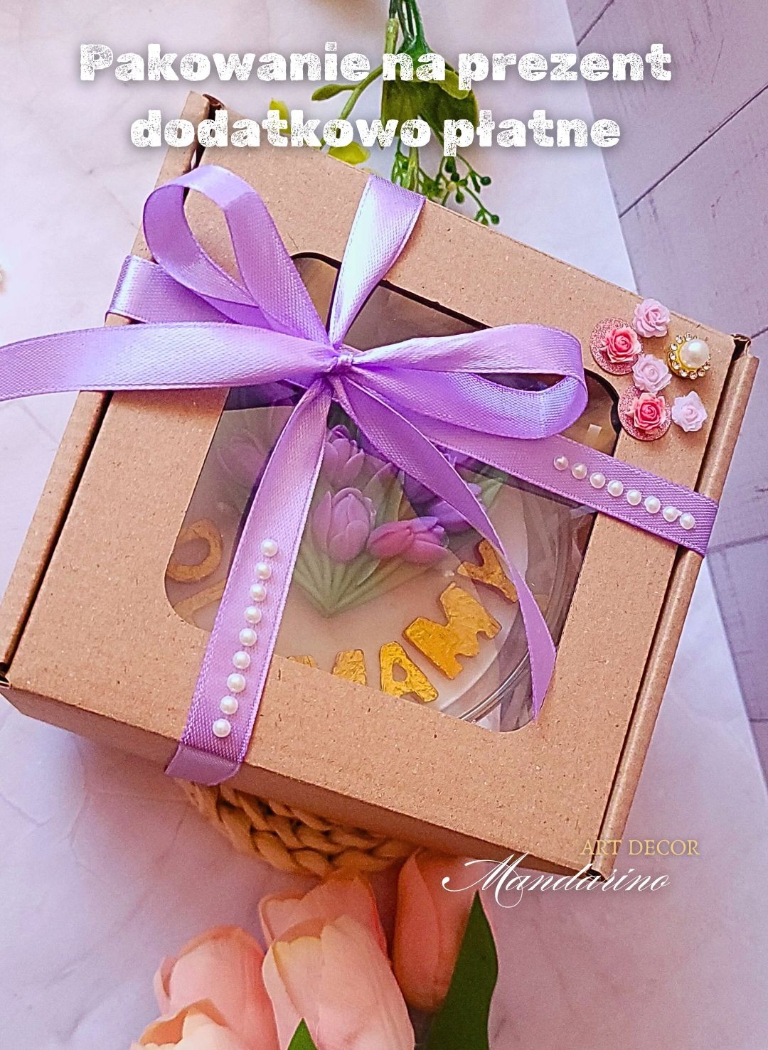 DUŻA ŚWIECA DLA MAMY TULIPANY - obrazek 4