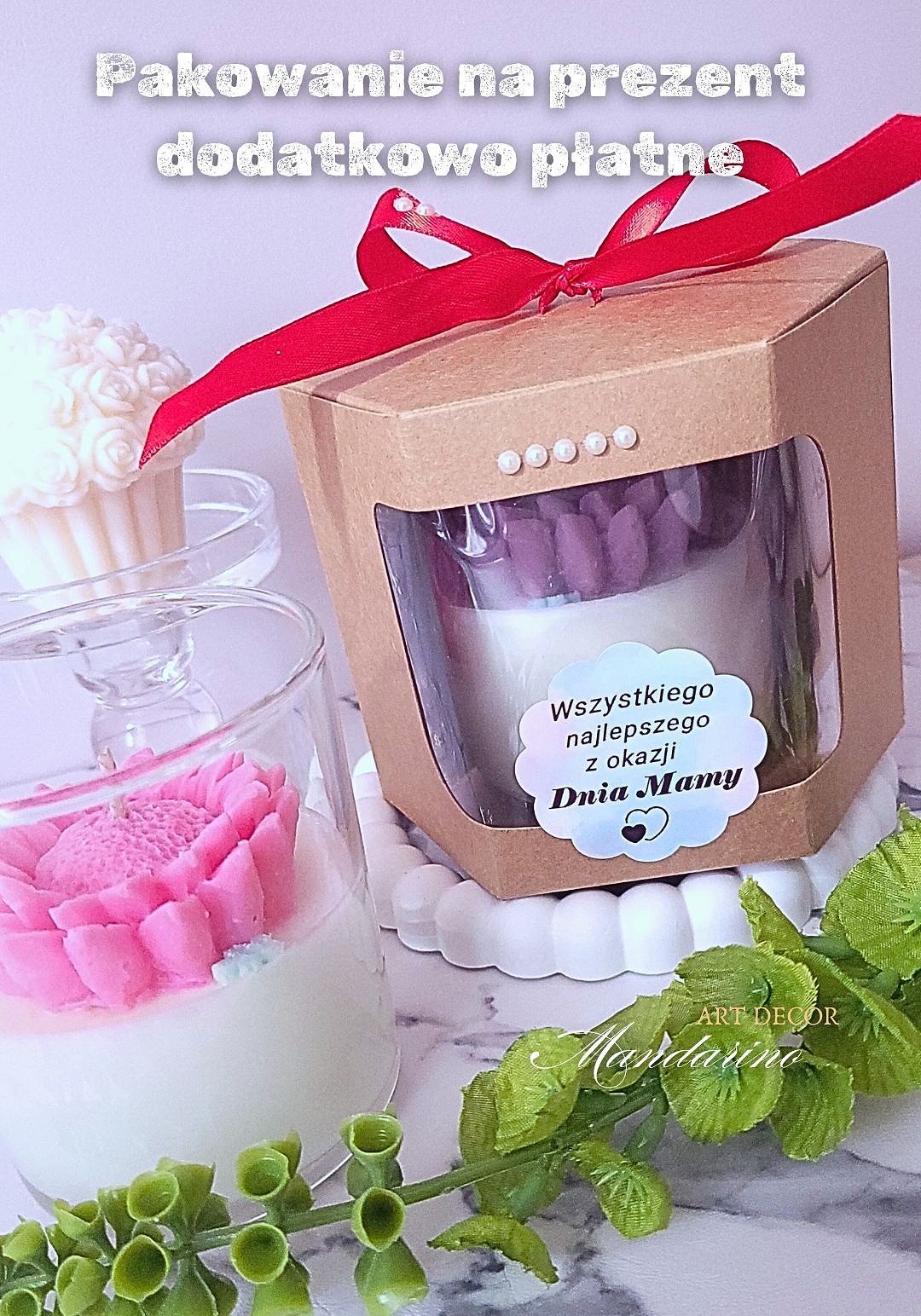 MAŁA ŚWIECA "SŁONECZNIK" dla Mamy (wersja fioletowa) - obrazek 7