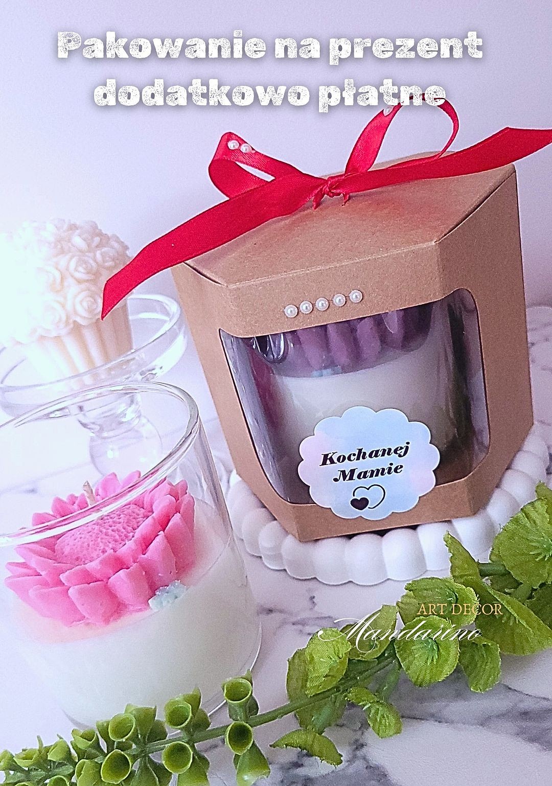 MAŁA ŚWIECA "SŁONECZNIK" dla Mamy (wersja fioletowa)