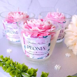 ŚWIECA "PEONIA" Piwonia Ombre w szkle