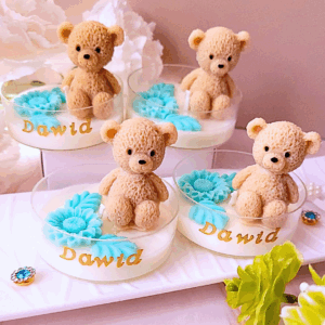 Świece "MISIE 3D " (4 WARIANTY KOLORYSTYCZNE!) podziękowania Chrzest