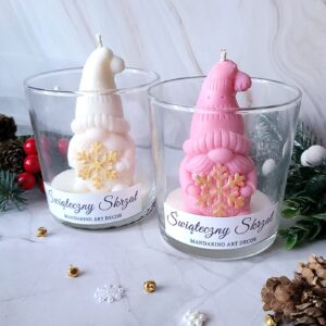 "Świąteczny Skrzat" w szkle - Świeca świąteczna