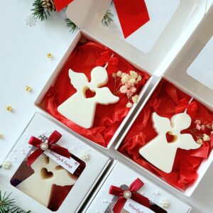 Świece "Aniołki z kokardą" w pudełku Upominki świąteczne