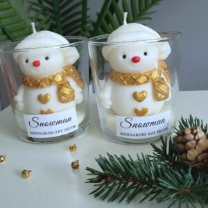 "Bałwanek w szkle" Snowman - Świeca świąteczna