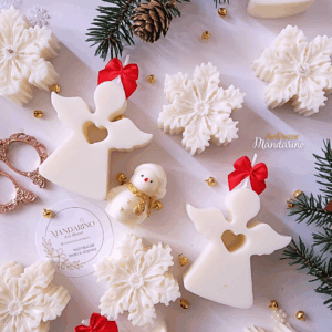 Świece "Aniołki z kokardą" w tiulu upominki świąteczne