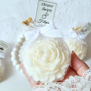 DUŻA PIWONIA W TIULU - Eleganckie podziękowania Chrzest